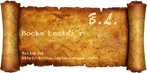 Bocke Lestár névjegykártya